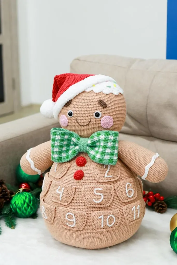 Gingerbread Man Crochet Advent Calendar Toy