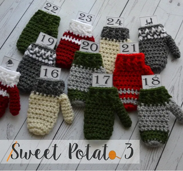 Mitten Bunting Advent Calendar Sweet Potato 3