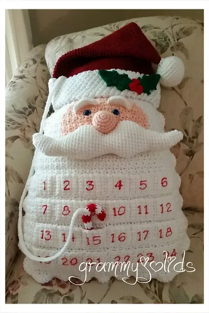 Santa Countdown Pillow JoAnne Grimm Thompson