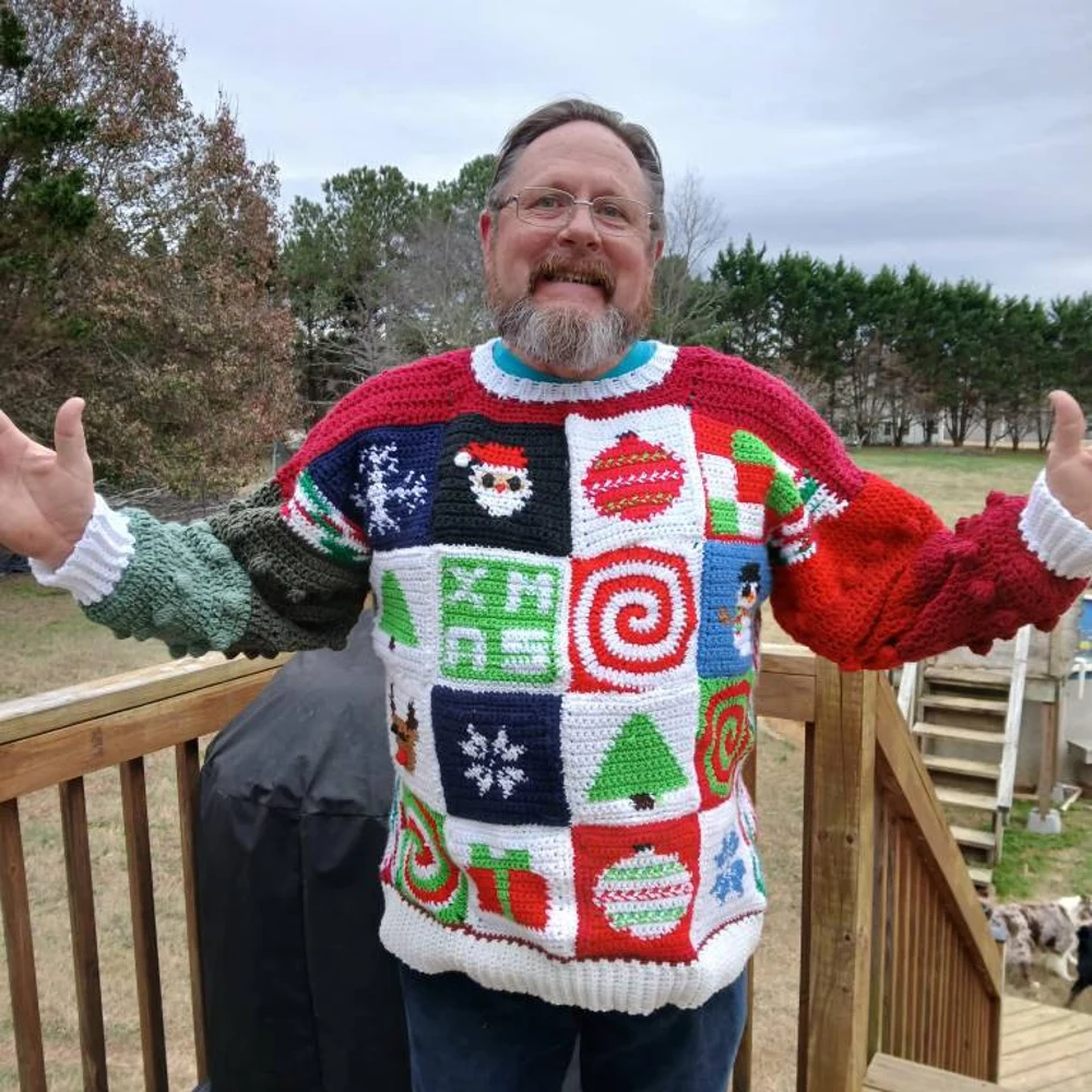 Christmas Patchwork Sweater Pattern 2 Mad World Crochet