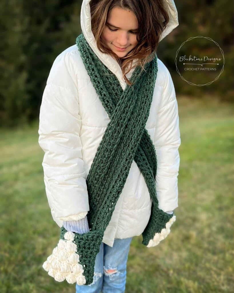 Crochet Bobble Tree Scarf – Free Pattern Blackstone Designs