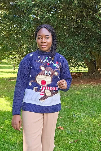 Festive Reindeer Christmas Sweater Pattern Fosbas