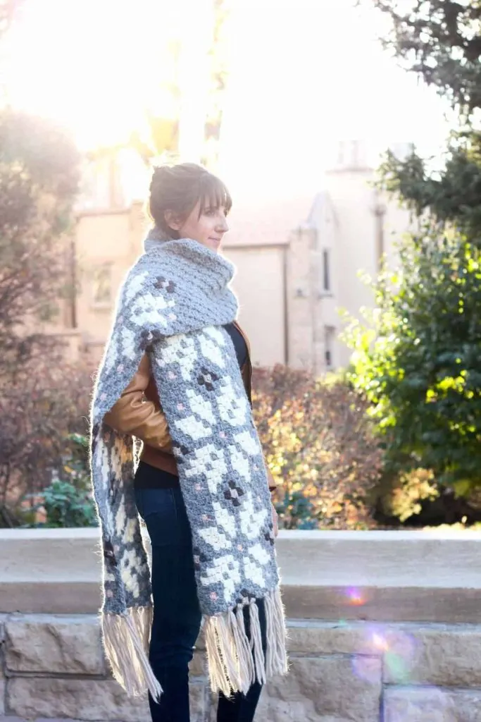 Nordic Crochet Super Scarf Free Pattern Make and Do Crew