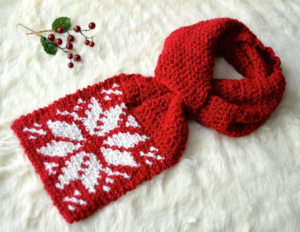 Snowflake Keyhole Scarf Crochet Pattern A Crochet Simplicity