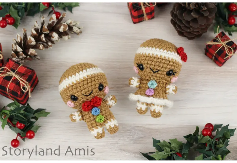 Free Mini Gingerbread Boy & Girl Amigurumi Pattern &ndash; Storyland Amis