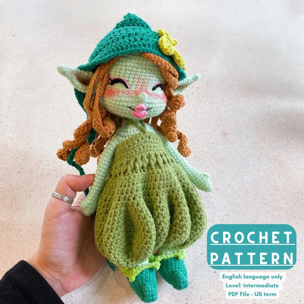 Christmas Crochet Elf Doll Pattern: LUCKY The 4-Leaf Clover  etsy