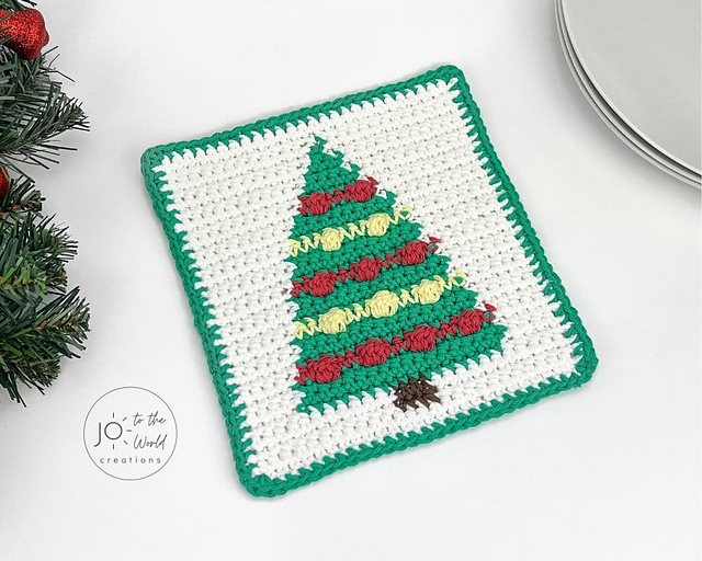 Christmas Tree Dishcloth by Jo to the World 2 - Copy - Copy
