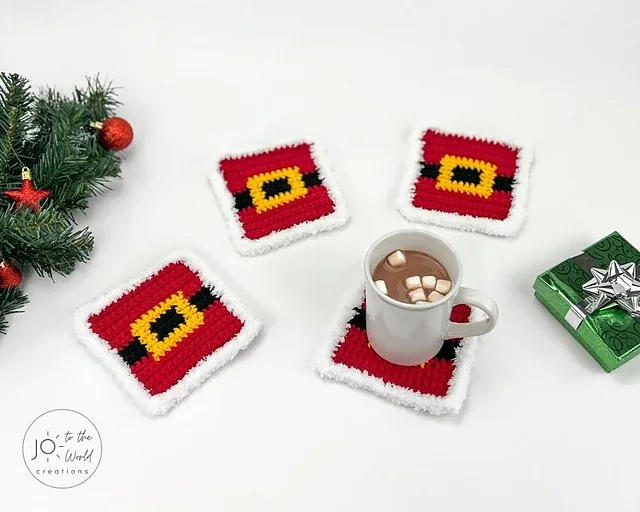 Crochet Christmas Coasters by Jo to the World 1 - Copy - Copy