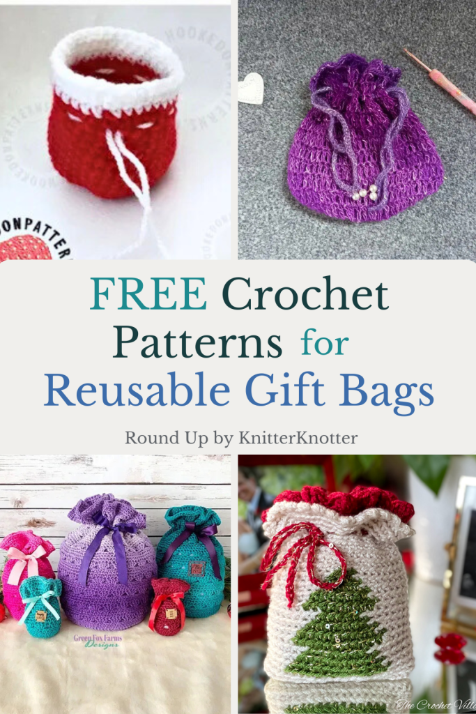 Sustainable Free Christmas Crochet Gift Bags. Quick Patterns for Holiday Giving (2)