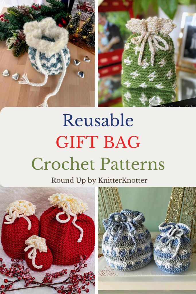 Reusable Christmas Crochet Gift Bags. Quick Patterns for Holiday Giving (5)