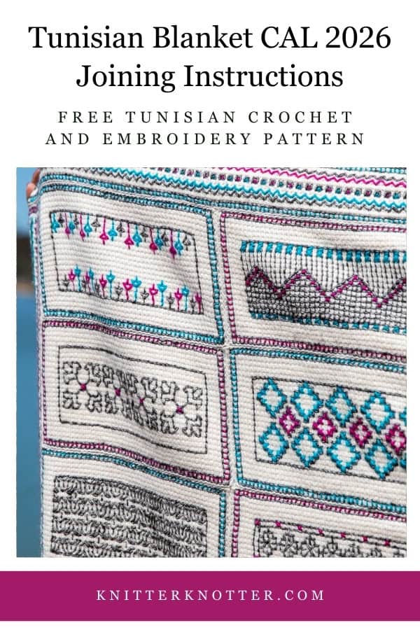 Joining Instructions of the Neev Tunisian Blanket CAL of 2026 by KnitterKnotter.