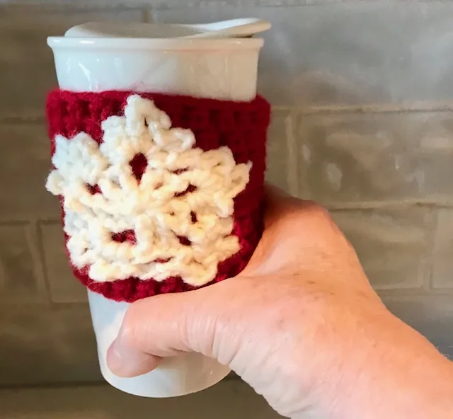 Oh So Merry Coffee Cup Crochet Cozy by Carroway Crochet