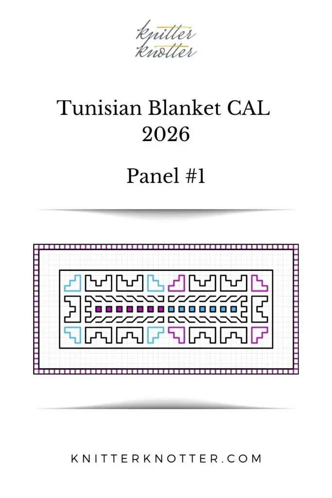 Neev Tunisian Blanket CAL of 2026 by KnitterKnotter - Panel #1 - Chart