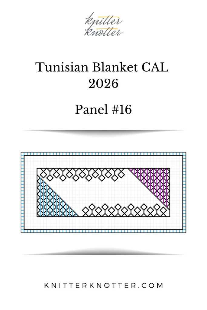 Neev Tunisian Blanket CAL of 2026 by KnitterKnotter - Panel #16 - Chart