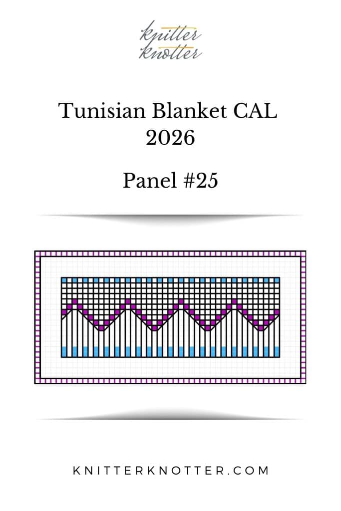 Neev Tunisian Blanket CAL of 2026 by KnitterKnotter - Panel #25 - Chart
