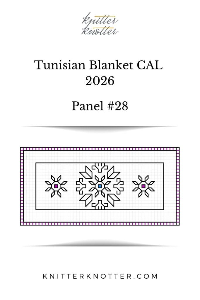 Neev Tunisian Blanket CAL of 2026 by KnitterKnotter - Panel #28 - Chart
