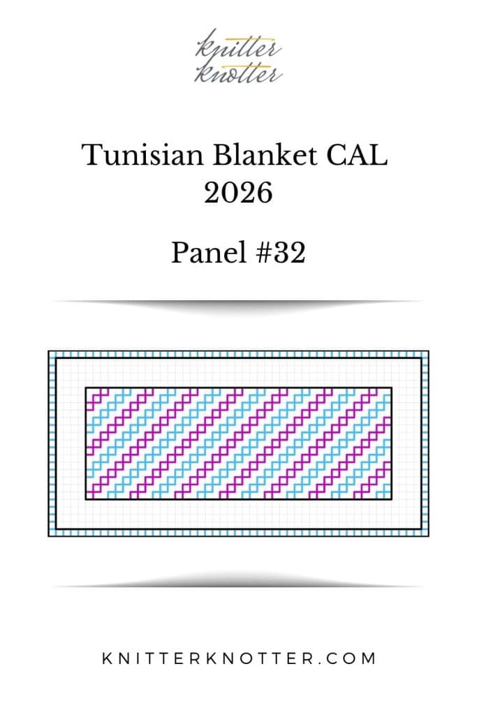 Neev Tunisian Blanket CAL of 2026 by KnitterKnotter - Panel #32 - Chart