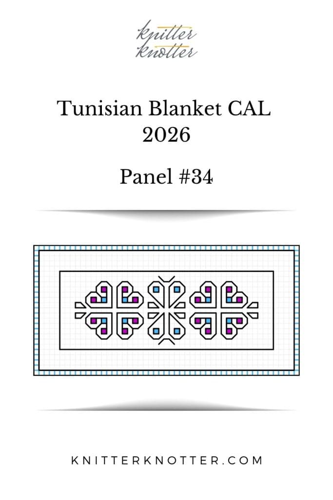 Neev Tunisian Blanket CAL of 2026 by KnitterKnotter - Panel #34 - Chart