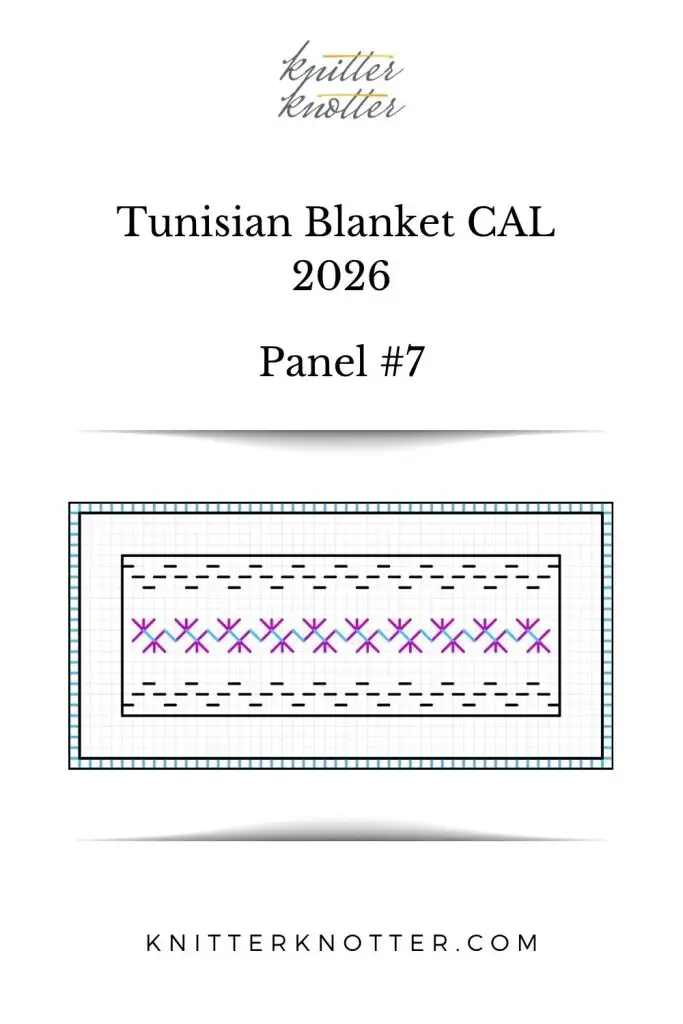 Neev Tunisian Blanket CAL of 2026 by KnitterKnotter - Panel #7 - Chart