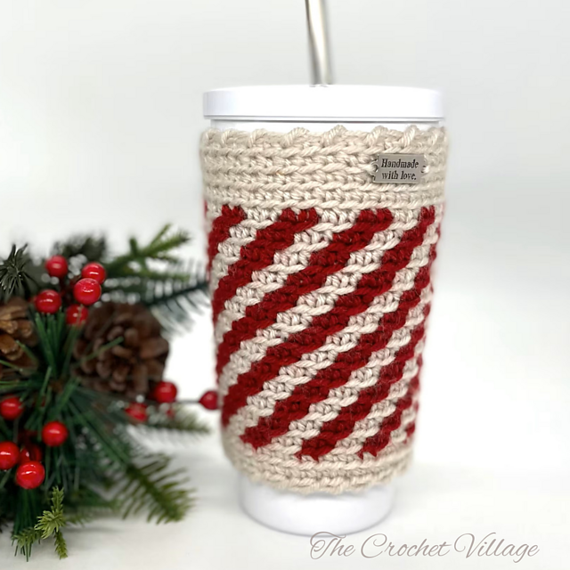 Peppermint Cup Cozy Pattern The Crochet Village 1