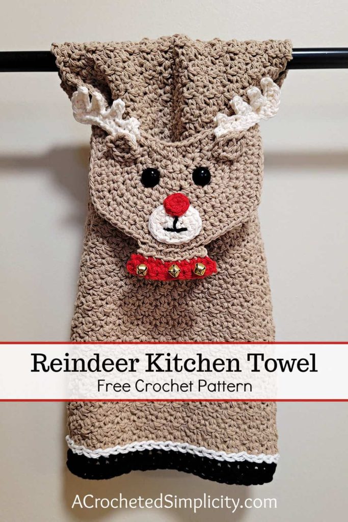REindeer Kitch Towel Free Crochet Pattern by A Crocheted Simplicity