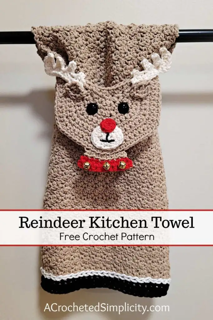 REindeer Kitch Towel Free Crochet Pattern by A Crocheted Simplicity