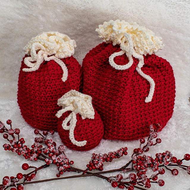 Santa Sack Free Crochet Pttern 3 Sizes Sunflower Cottage Crochet