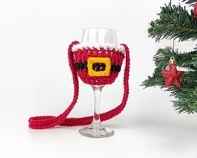 Santa Wine Glass Lanyard by Jo to the World 1