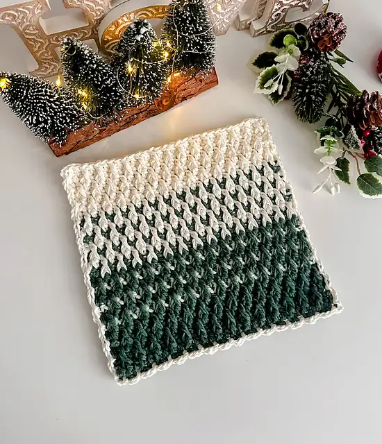 Winter Spruce Trivet Pattern by My Crochet Space 1