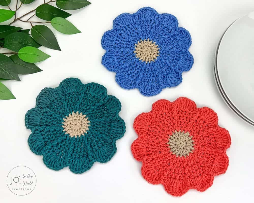 Flower Dishcloth – Free Crochet Pattern Jo To The World