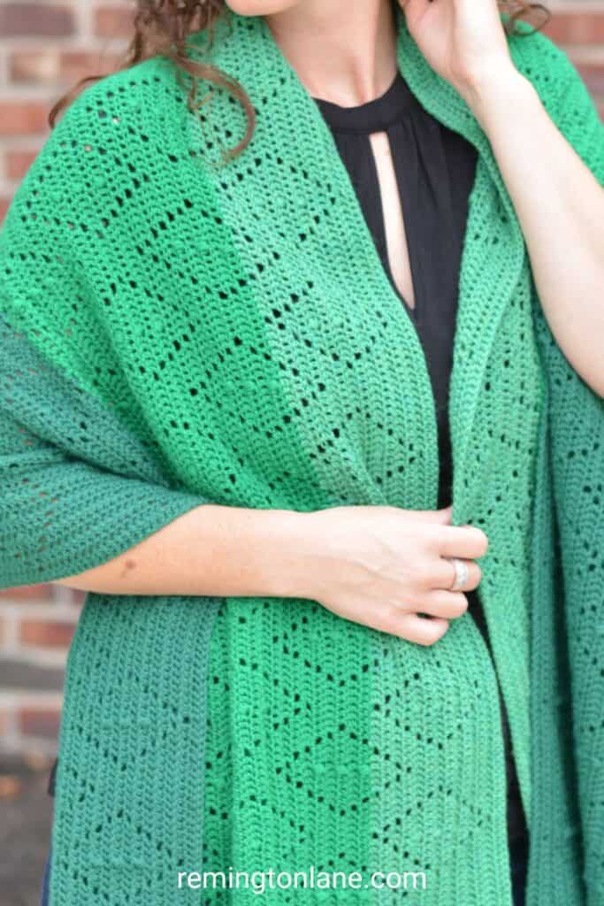 Diamond Cutout Shawl Crochet Pattern by Remington Lane Crochet