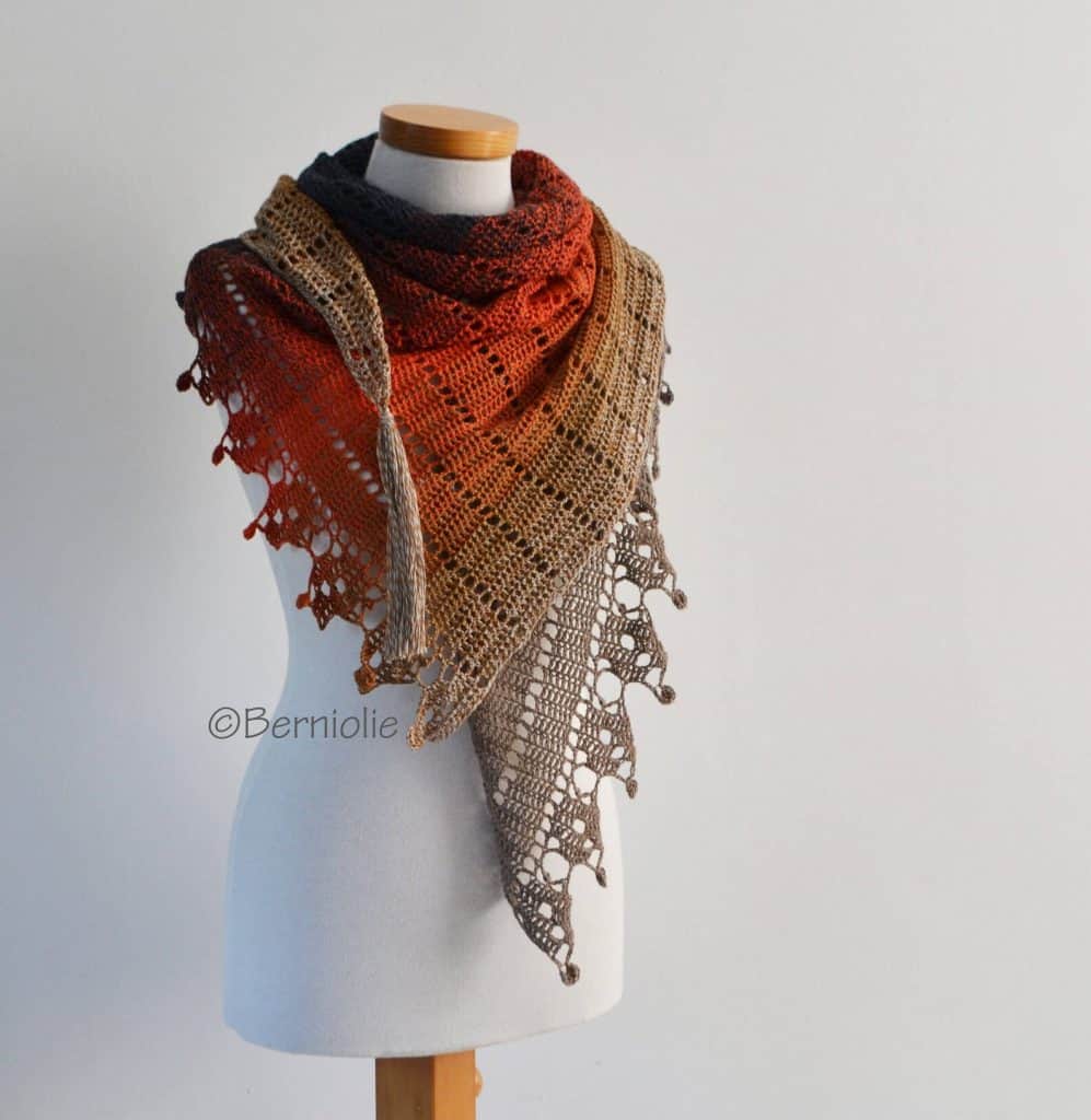 LeeLoo Lace Crochet Triangle Scarf Wrap Pattern Berniolies Designs