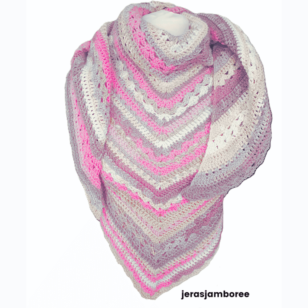 Selene Free Triangle Shawl Crochet Pattern by Jera’s Jamboree