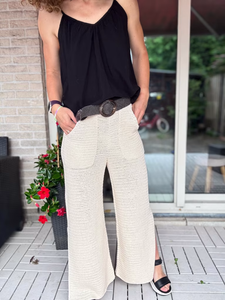 Crochet Pants Pattern Modern Elastic Waist with Pockets XS-4XL by Katerina Designs