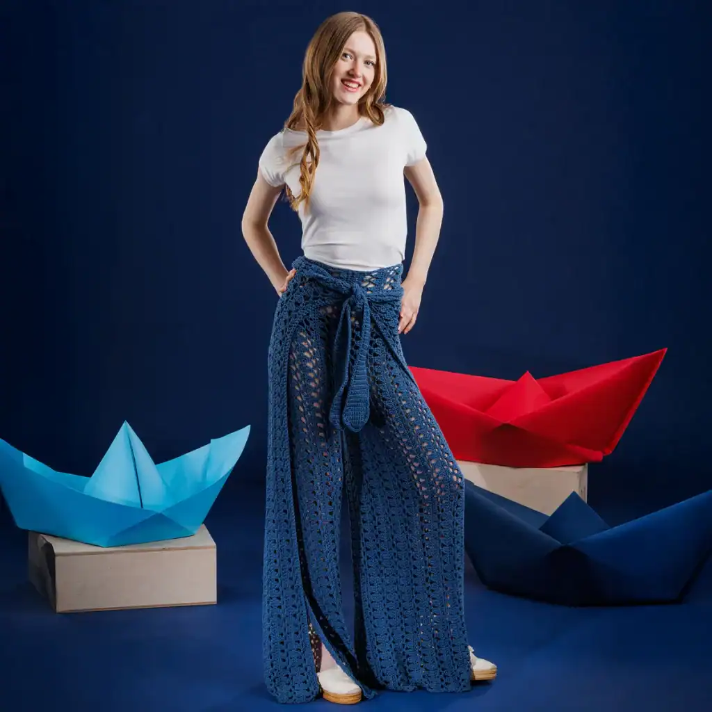 Free Crochet Seabreeze Mesh Wrap Pants Pattern