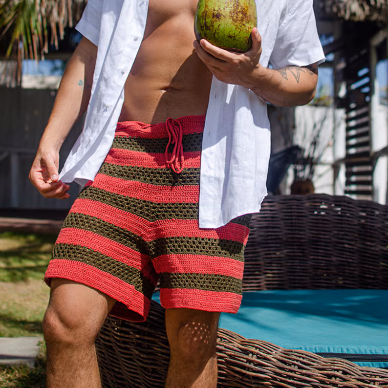 Mens Crochet Shorts Pattern by Odae Crochet
