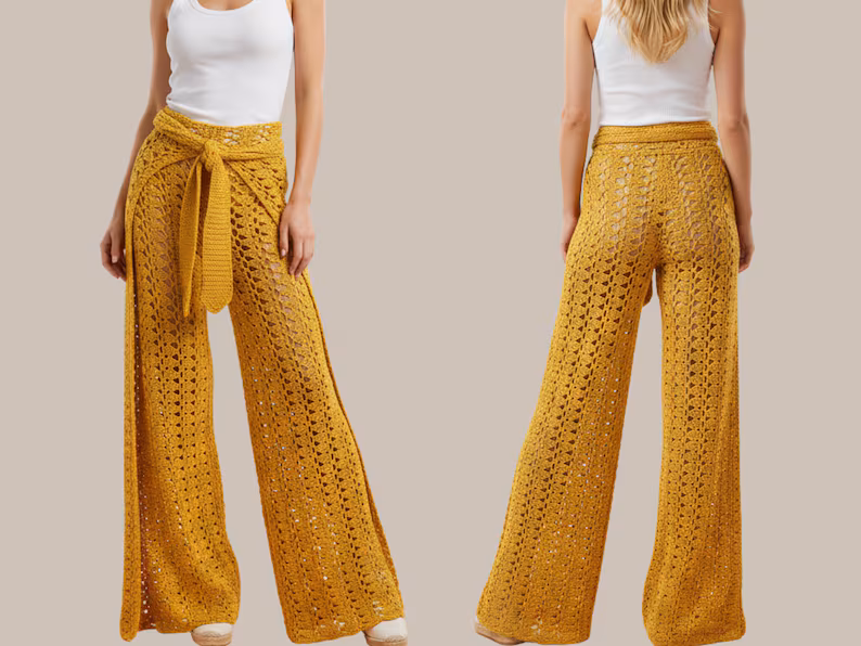 Wrap Tie Trousers Crochet Pattern XS - 5XL